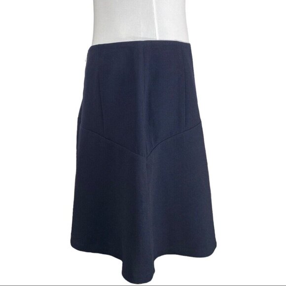 Vince Camuto Women's NWT Blue A-Line Old Money Luxury Mini‎ Skirt 10/W32 - Picture 2 of 6